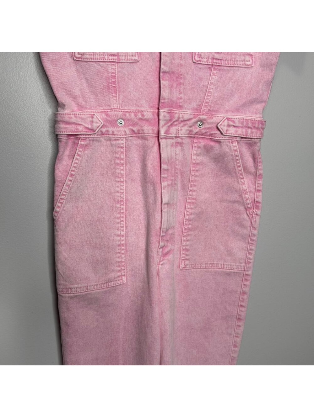 Good American Fit for success pink denim jumpsuit - Picture 8 of 11